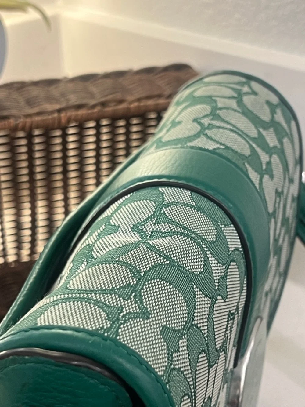 Coach Green Signature Jacquard Crossbody Shoulder Bag - Picture 13 of 15